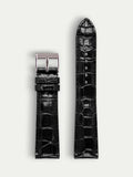 Classic Leather Watch Strap – Shiny Alligator Black