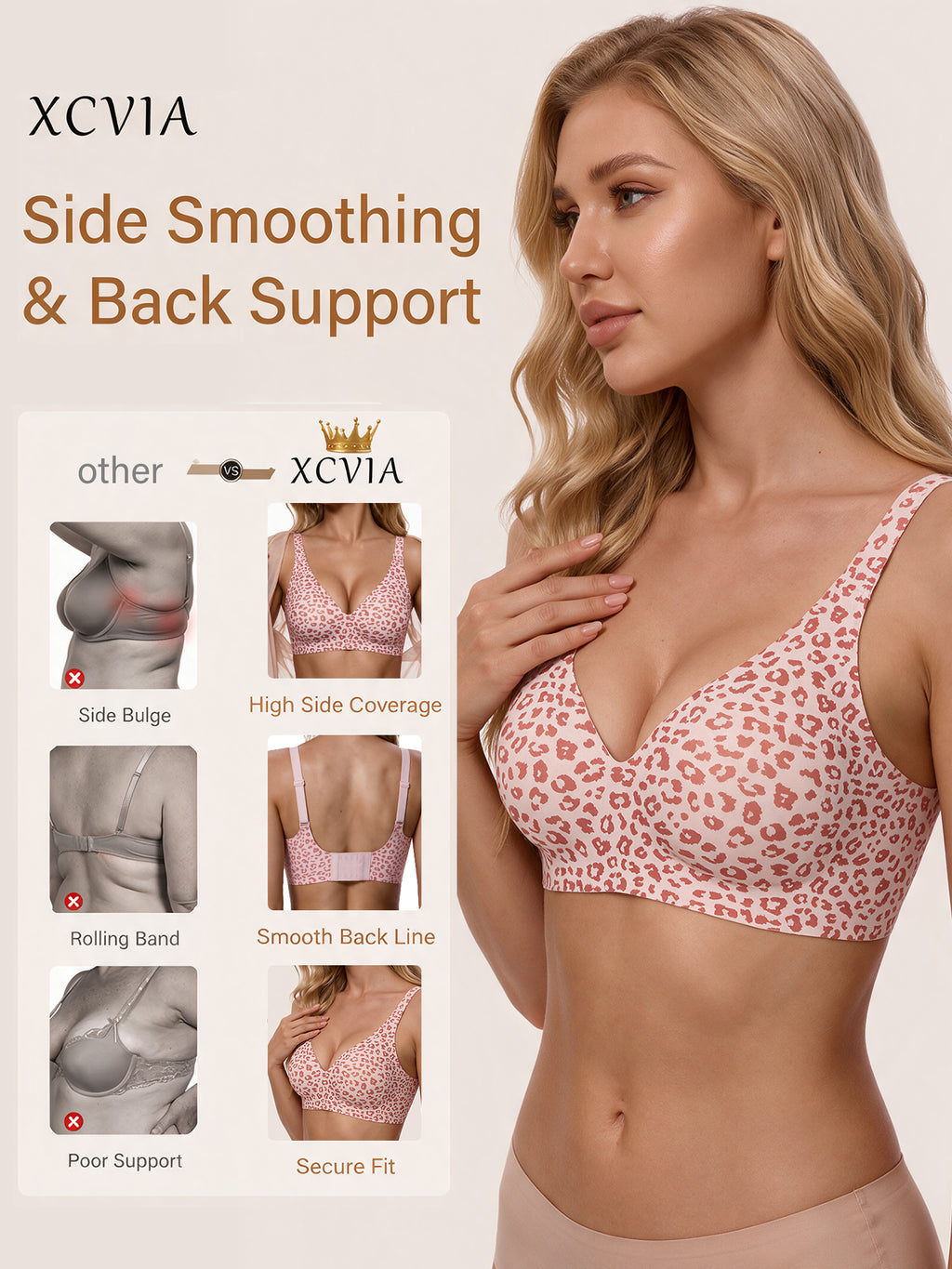 Buy 1 get 1 free - Womens Jelly Bras Wireless Deep V Bralette Comfy Push Up Tshirt Bras