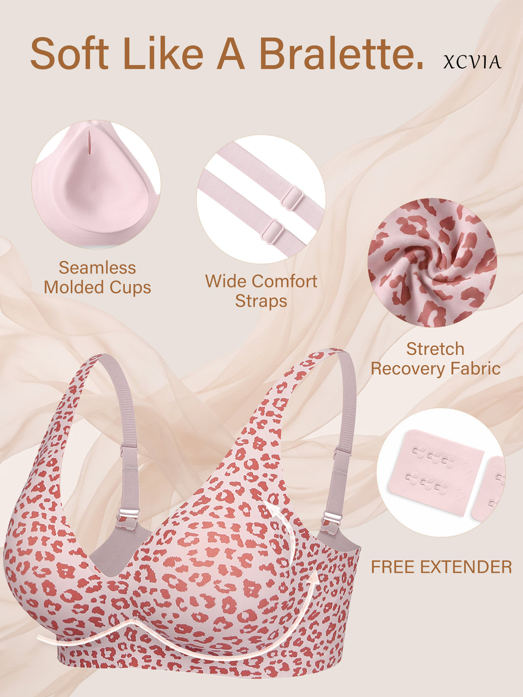 Buy 1 get 1 free - Womens Jelly Bras Wireless Deep V Bralette Comfy Push Up Tshirt Bras