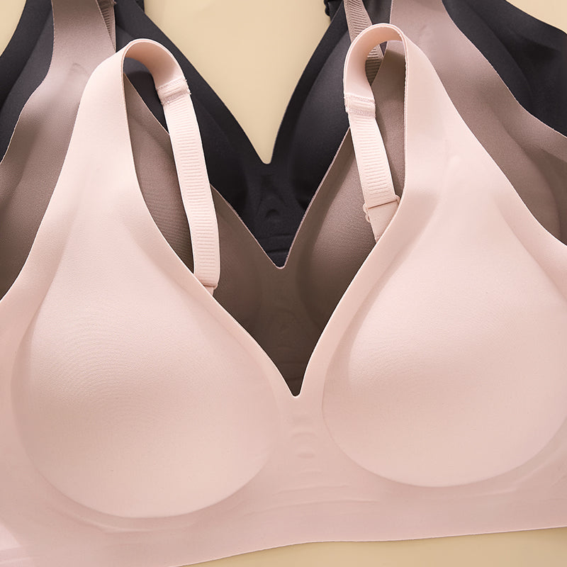 Seamless Wireless Bra with V-Neck | Comfortable Everyday Wear