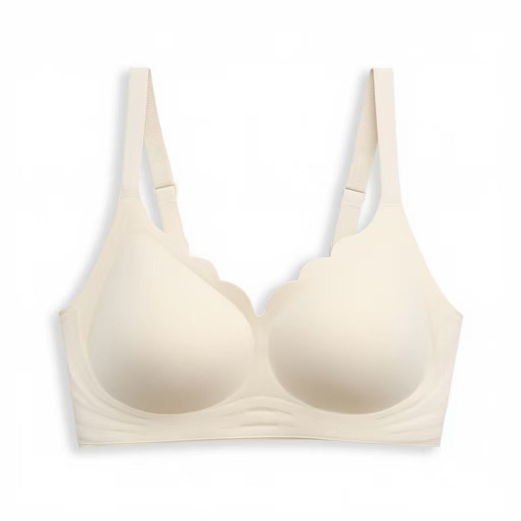 Scalloped V-Neck Seamless Wireless Bra | Perfect T-Shirt Bra