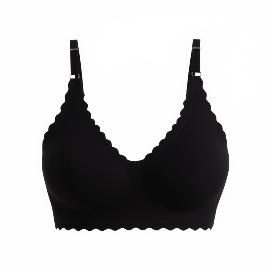 Scalloped Edge Wireless Bra | 3D Support Cups with Removable