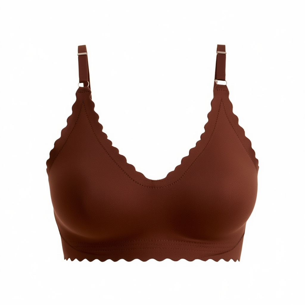 Scalloped Edge Wireless Bra | 3D Support Cups with Removable