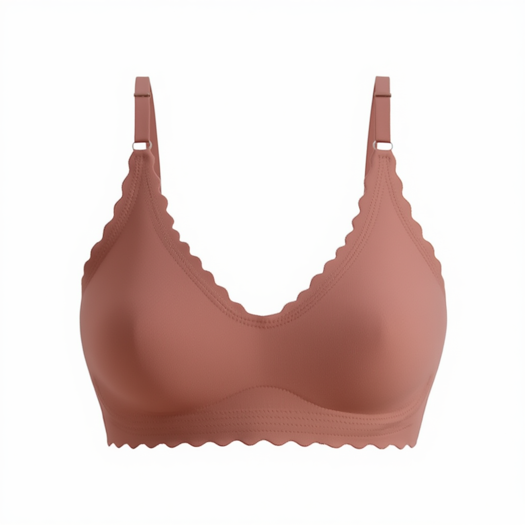 Scalloped Edge Wireless Bra | 3D Support Cups with Removable