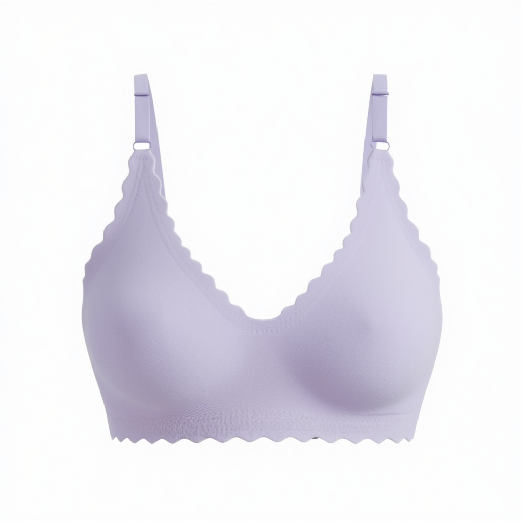 Scalloped Edge Wireless Bra | 3D Support Cups with Removable
