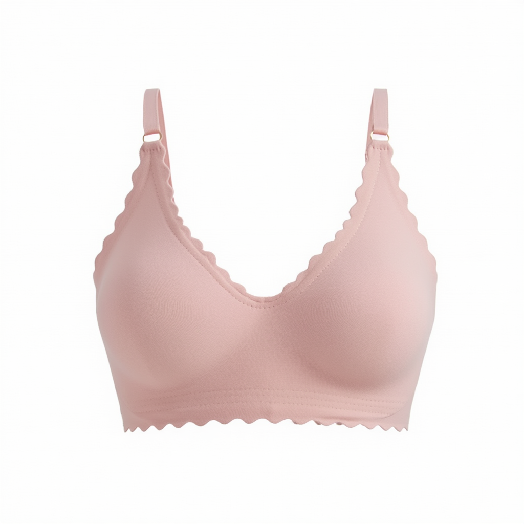 Scalloped Edge Wireless Bra | 3D Support Cups with Removable