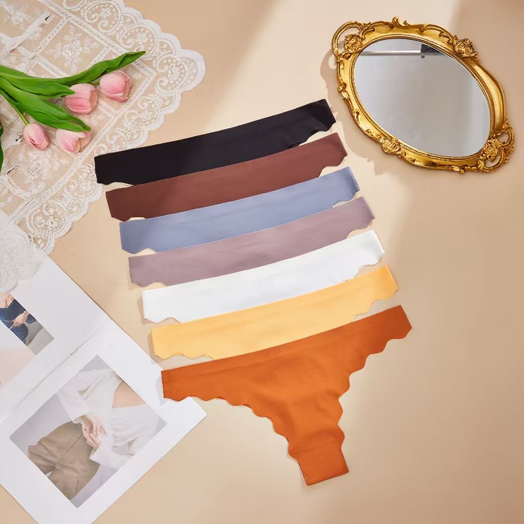 Soft Mid Rise Wave Pattern Thong for Women