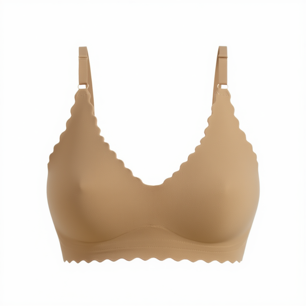 Scalloped Edge Wireless Bra | 3D Support Cups with Removable