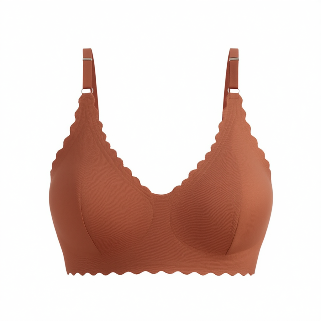 Scalloped Edge Wireless Bra | 3D Support Cups with Removable