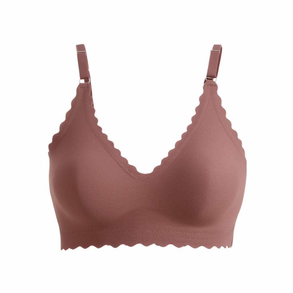 Scalloped Edge Wireless Bra | 3D Support Cups with Removable