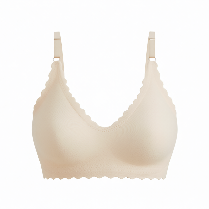 Scalloped Edge Wireless Bra | 3D Support Cups with Removable