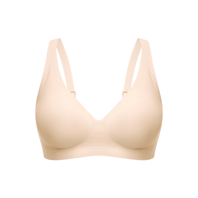 Womens Jelly Bras Wireless Deep V Bralette Comfy Push Up Tshirt Bras